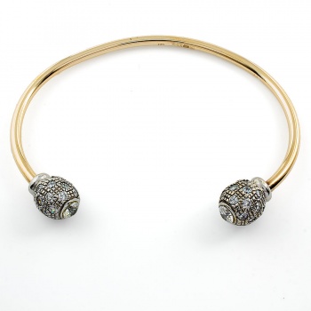 9ct Gold Cubic Zirconia Torque Bangle